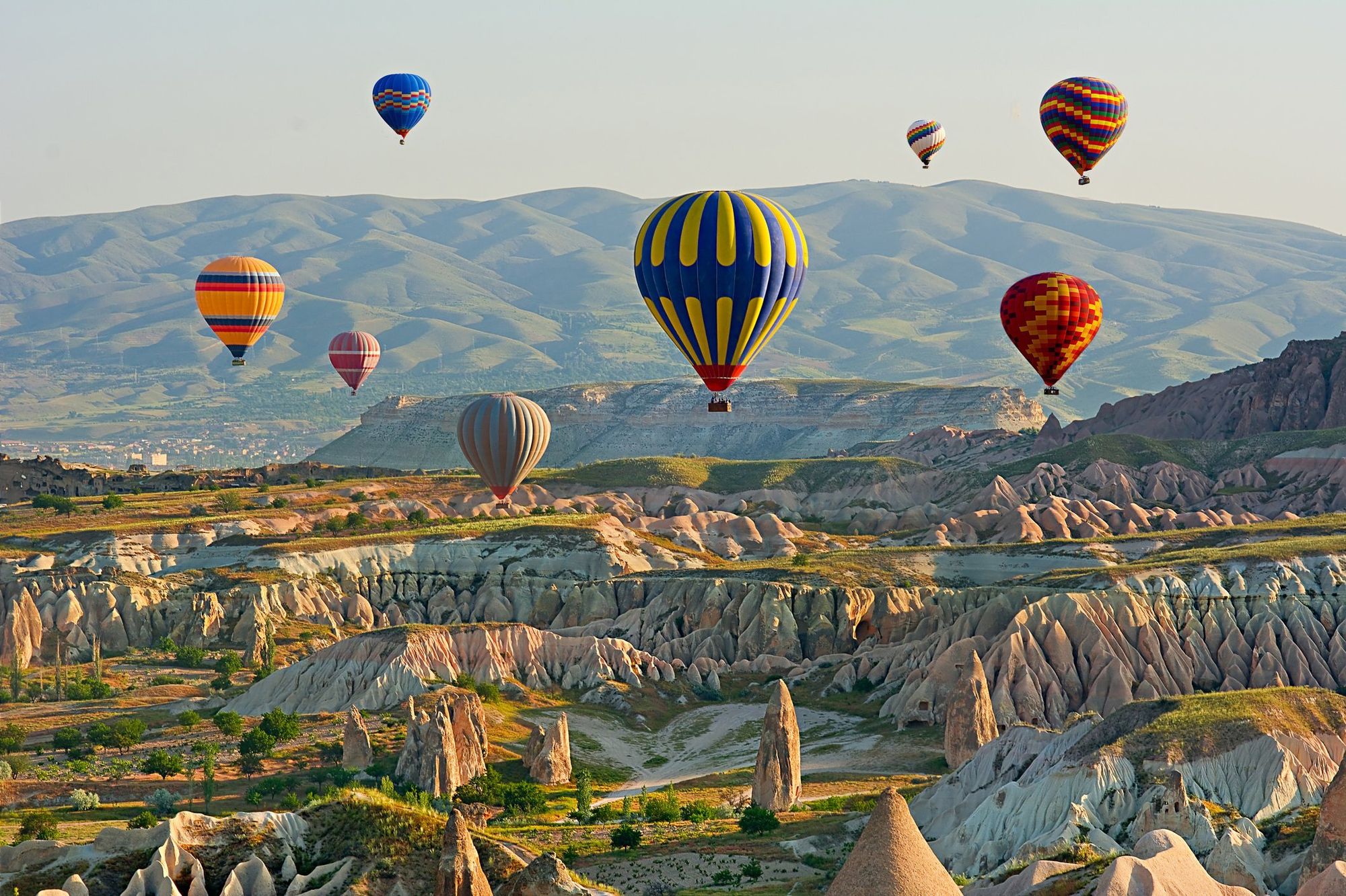 A hot air balloon ride will give you the opportunity to look at the fairy chimneys from a breathtaking angle. (iStock Photo)