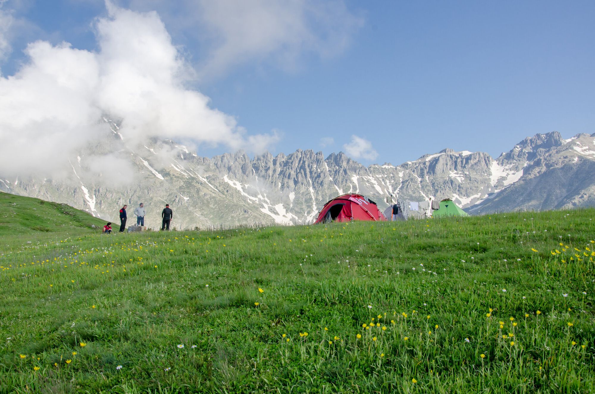 Friends at Camping (Kaçkar Mountain National Park), Rize, Turkey — Getty Images