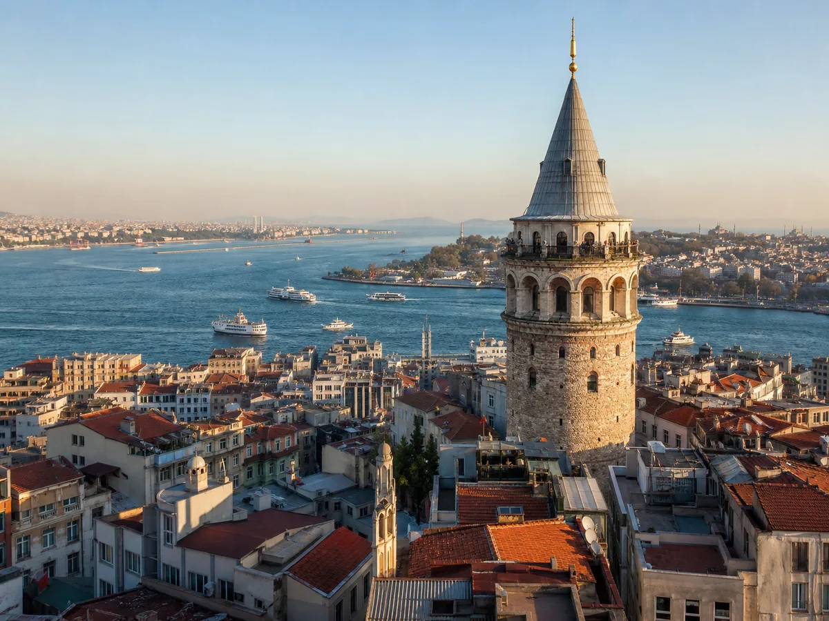 Galata Tower overlooking Istanbul and the Bosphorus